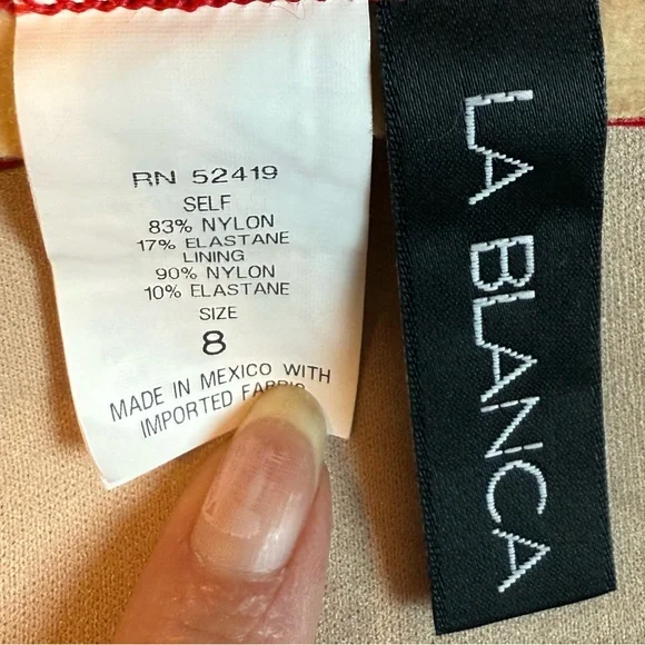 La Blanca Ruched Tummy Control One Piece Swimsuit size 8 Medium - Picture 6 of 7